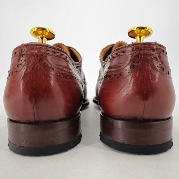 Aldo Brue Italy Cognac Brown Leather Dress Shoes Mens 7.5 Cap-toe Derby Oxfords main image 7